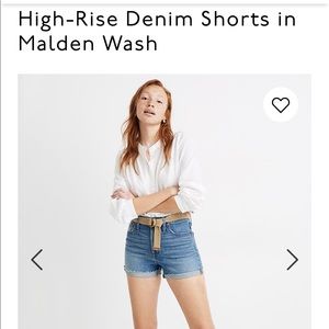Madewell High Rise Denim Shorts in Malden Wash